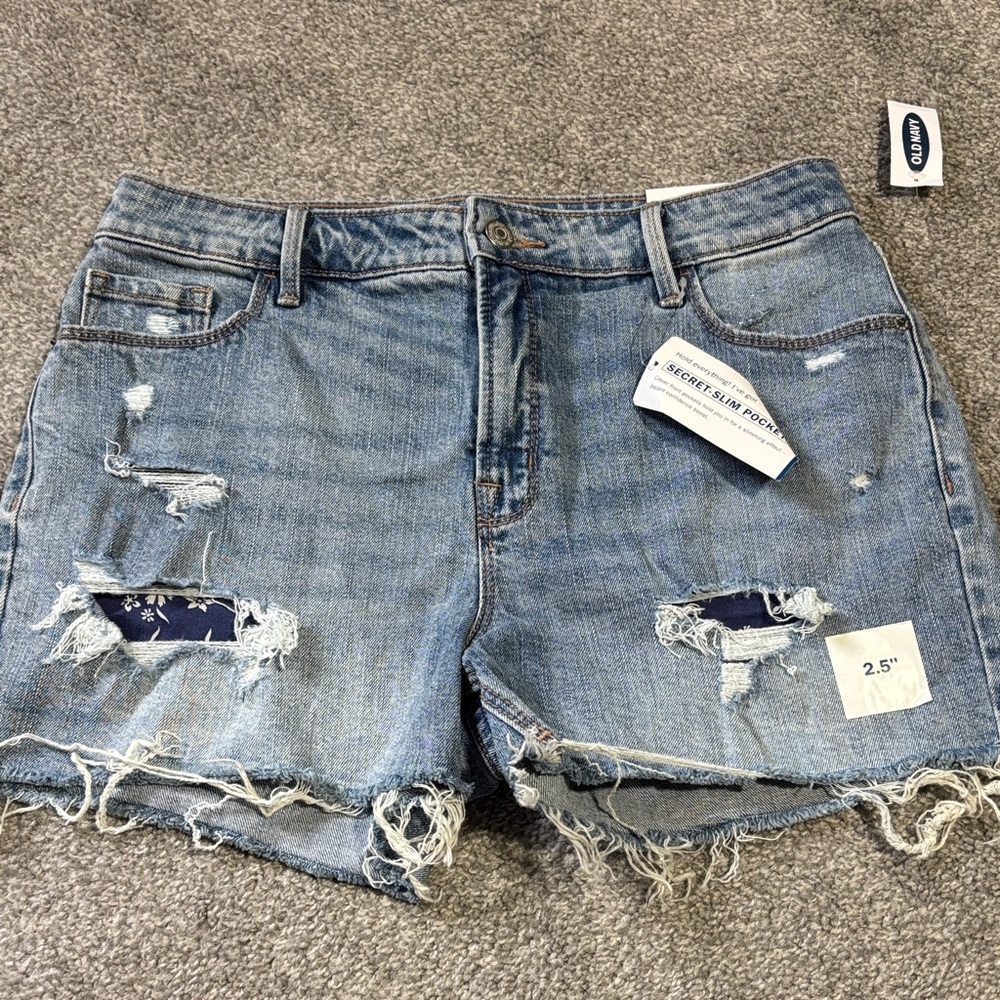 Old Navy Blue Distressed Jean Shorts